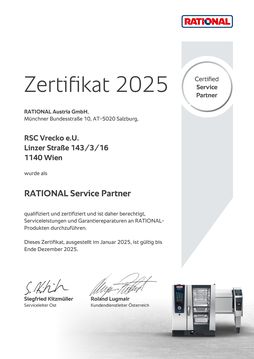 Rational Service Partner-Zertifikat